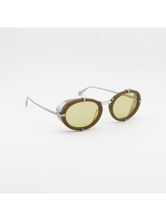 MaxMara SELMA MM0103 96N Sunglasses Shiny Dark Green Oval Frame, Green Lenses main image 4